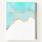 Carnet Tranquille Tropical Vert Bleu avec bordure or (Dos)