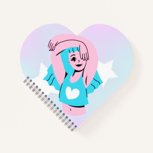 Carnet trans art design on heart shape notebook (Devant)