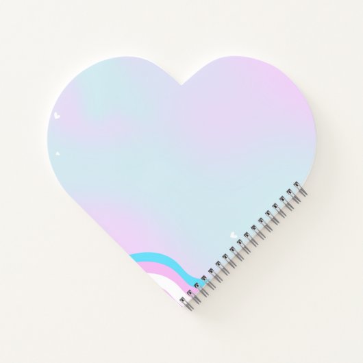 Carnet trans art design on heart shape notebook (Dos)