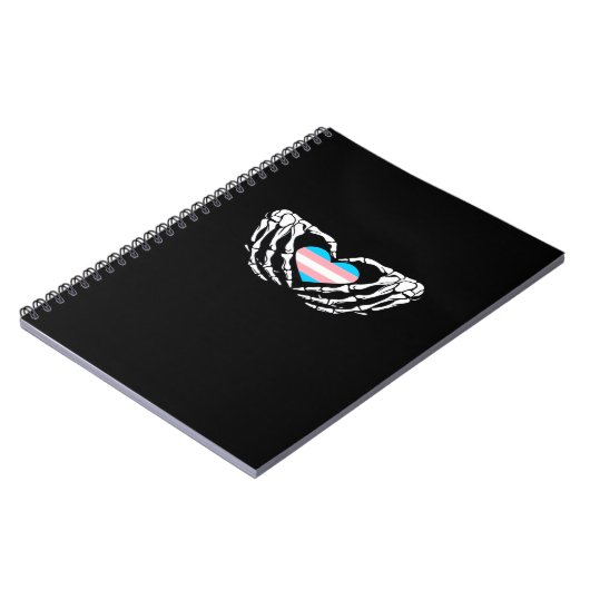 Carnet Trans Pride Skeleton Halloween Transgenre Goth He (Côté gauche)