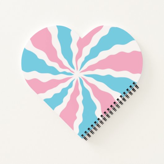 Carnet trans swirl design on heart shaped notebook (Dos)