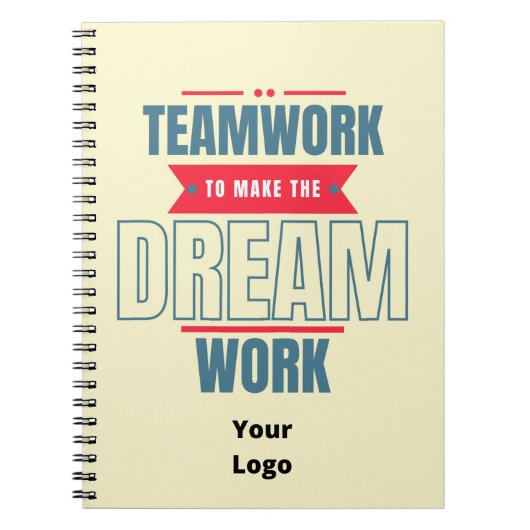 Carnet Travail d'équipe de logo d'entreprise personnalisé (Devant)