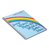 Carnet Travail social Citation inspirante Rainbow Blue (Côté Droit)