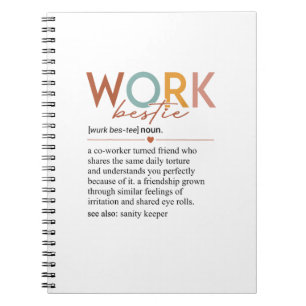 Carnet Travail vintage Bestie Définition Enseignants Infi