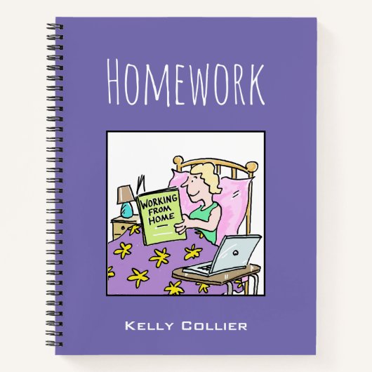 Carnet Travailler à partir de la maison, avec le nom du p (Devant)