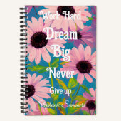 Carnet Travailler Dur Rêve Big Floral Daisy Inspiration A (Recto)