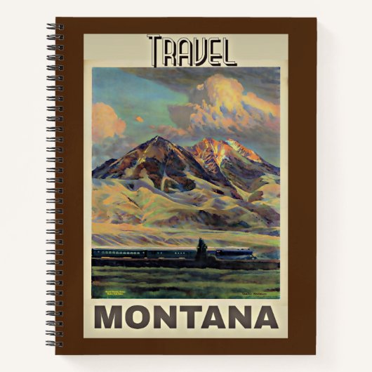 Carnet Travel Montana, poster vintage, (Devant)