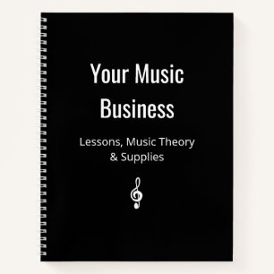 Carnet Treble Clef Music Business Classic Noir