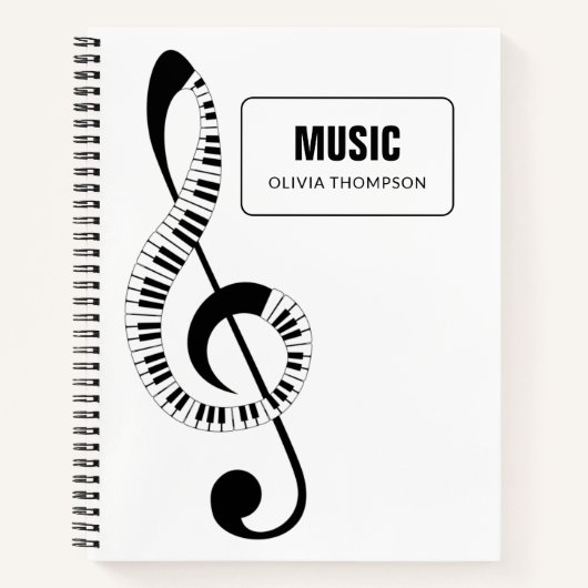 Carnet Treble Clef Piano Keys School Music (Devant)