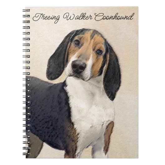 Carnet Treeing Walker Coonhound Peinture - Art original (Devant)