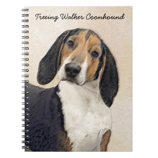 Carnet Treeing Walker Coonhound Peinture - Art original (Devant)