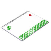 Carnet Trèfles avec papeterie irlandaise à coeur rouge (Côté gauche)