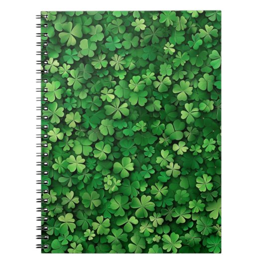 CARNET TRÈFLES CLOVER CELTIQUES IRLANDAIS VERTS (Devant)