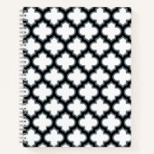 Carnet Trellis blanc et noir, treillis, Quatrefoil (Devant)