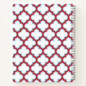 Carnet Trellis blanc et rouge, treillis, Quatrefoil (Dos)