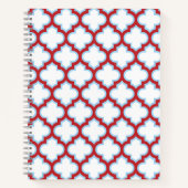 Carnet Trellis blanc et rouge, treillis, Quatrefoil (Devant)