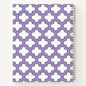 Carnet Trellis blanc et violet, treillis, Quatrefoil (Dos)