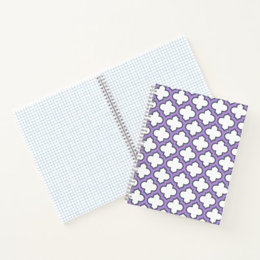 Carnet Trellis blanc et violet, treillis, Quatrefoil (Intérieur)