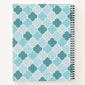 Carnet Trellis Bleu Marocain, Quatrefoil, Votre Nom (Dos)