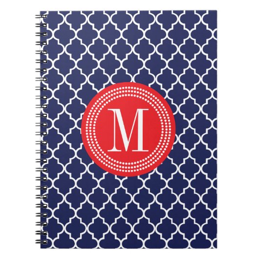 Carnet Trellis marocain de tuiles de marine personnalisé (Devant)