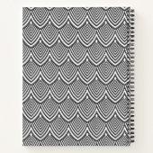 Carnet Trendy Black Arched Scallops Pink Monogramme Nom (Dos)