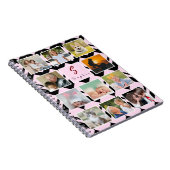 Carnet Trendy Custom Name Monogram 11 Photos Collage (Côté Droit)