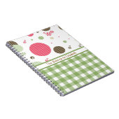 Carnet Trendy Cute En vichy Pois Avec Nom (Côté Droit)