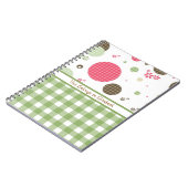 Carnet Trendy Cute En vichy Pois Avec Nom (Côté gauche)