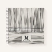 Carnet Trendy modern art lines Abstract minimal Monogram (Devant)