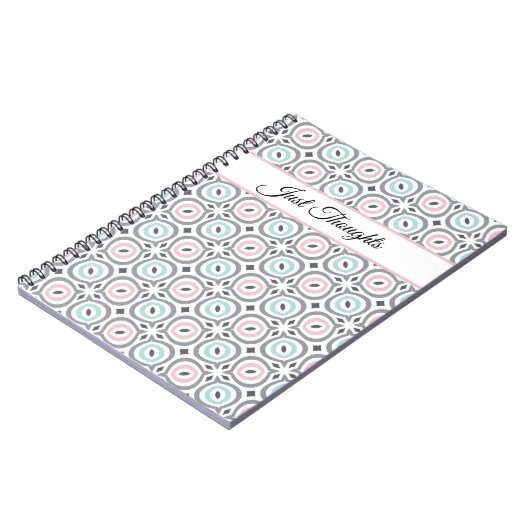 Carnet Trendy patterns of pastel gray, pink and blue  (Côté gauche)
