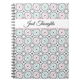 Carnet Trendy patterns of pastel gray, pink and blue 