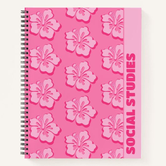 Carnet Trendy Preppy Tropical Floral School Subject  (Devant)