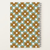 Carnet Trendy Teal Caramel Retro Groovy Flowers Seamless (Verso)