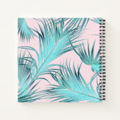 Carnet Trendy Tropical Palm Fronds Motif avec Monogramme (Dos)