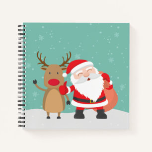 Carnet Très mignon Santa Claus et Reindeer Guestbook