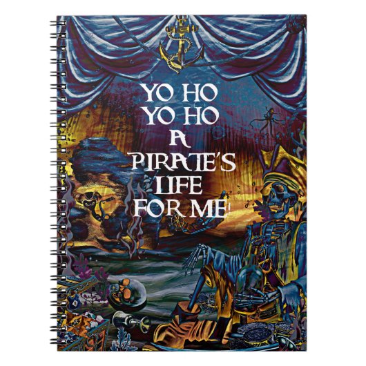 Carnet Trésor de squelette de pirate sous la mer de l'art (Devant)