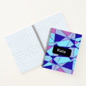 Carnet Triangle abstrait bleu rose violet (Intérieur)
