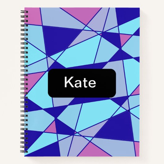 Carnet Triangle abstrait bleu rose violet (Devant)