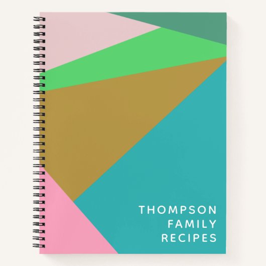 Carnet Triangle de blocs de couleur géométrique Recette p (Devant)