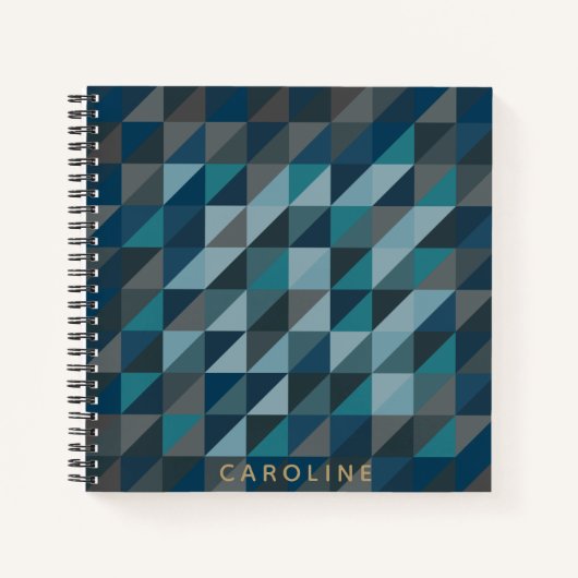 Carnet Triangle géométrique Motif Turquoise bleu personna (Devant)