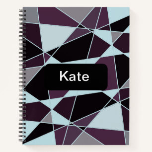 Carnet Triangle noir gris blanc bordeaux Abstrait