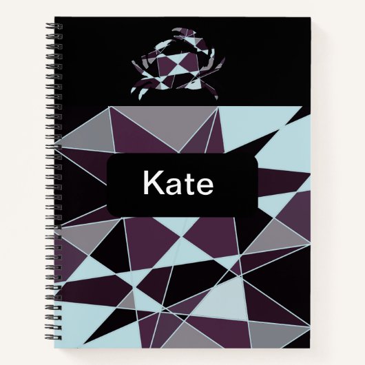Carnet Triangle noir gris blanc bordeaux Abstrait (Devant)
