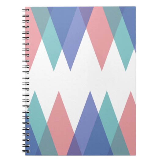 Carnet Triangles bleu et corail (Devant)
