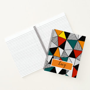 Carnet triangles colorés motif géométrique