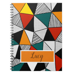Carnet triangles colorés motif géométrique