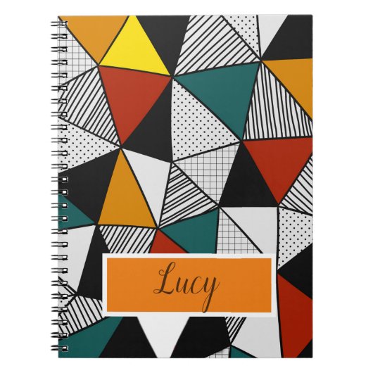 Carnet triangles colorés motif géométrique (Devant)
