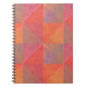 Carnet Triangles d'aquarelle géométriques orange rose rou