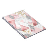 Carnet Triangles d'argent d'or géométrique, motif en marb (Côté Droit)