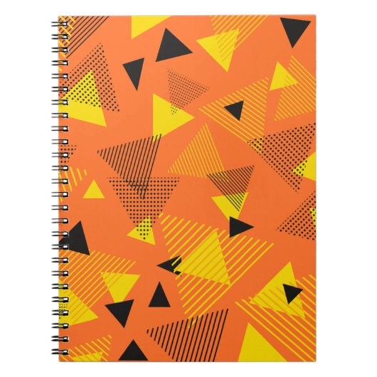 Carnet Triangles d'Art Moderne Abstrait Orange Jaune Noir (Devant)