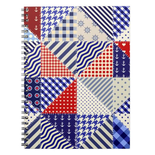 Carnet Triangles De Patchwork Rétro Style Nautique (Devant)